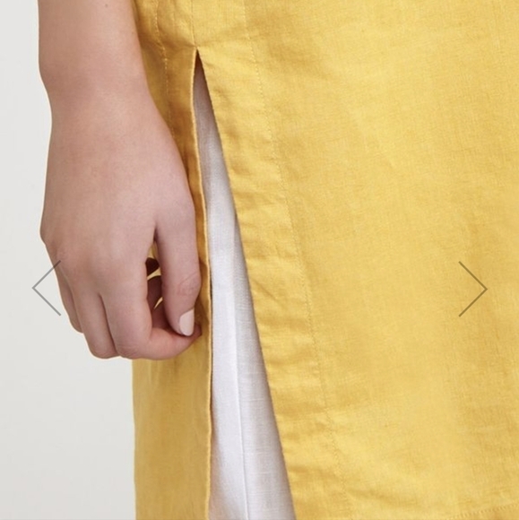 Paul Costello Living Studio Linen Tunic Dress In Ochre - Picture 3 of 7